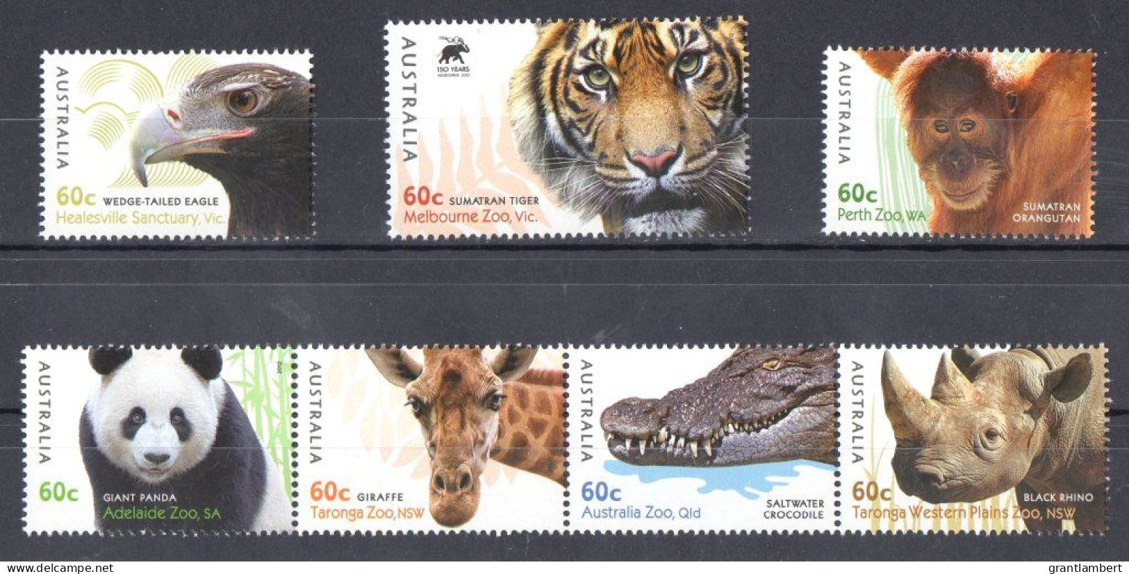 Australia 2012 Zoos  Set Of 7 MNH - - Mint Stamps