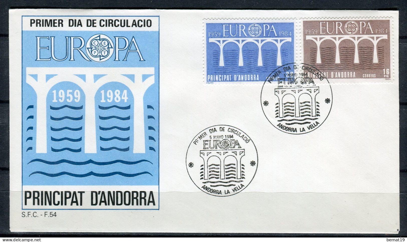 Andorra 1984 Completo FDC (6 Sobres). - Otros & Sin Clasificación