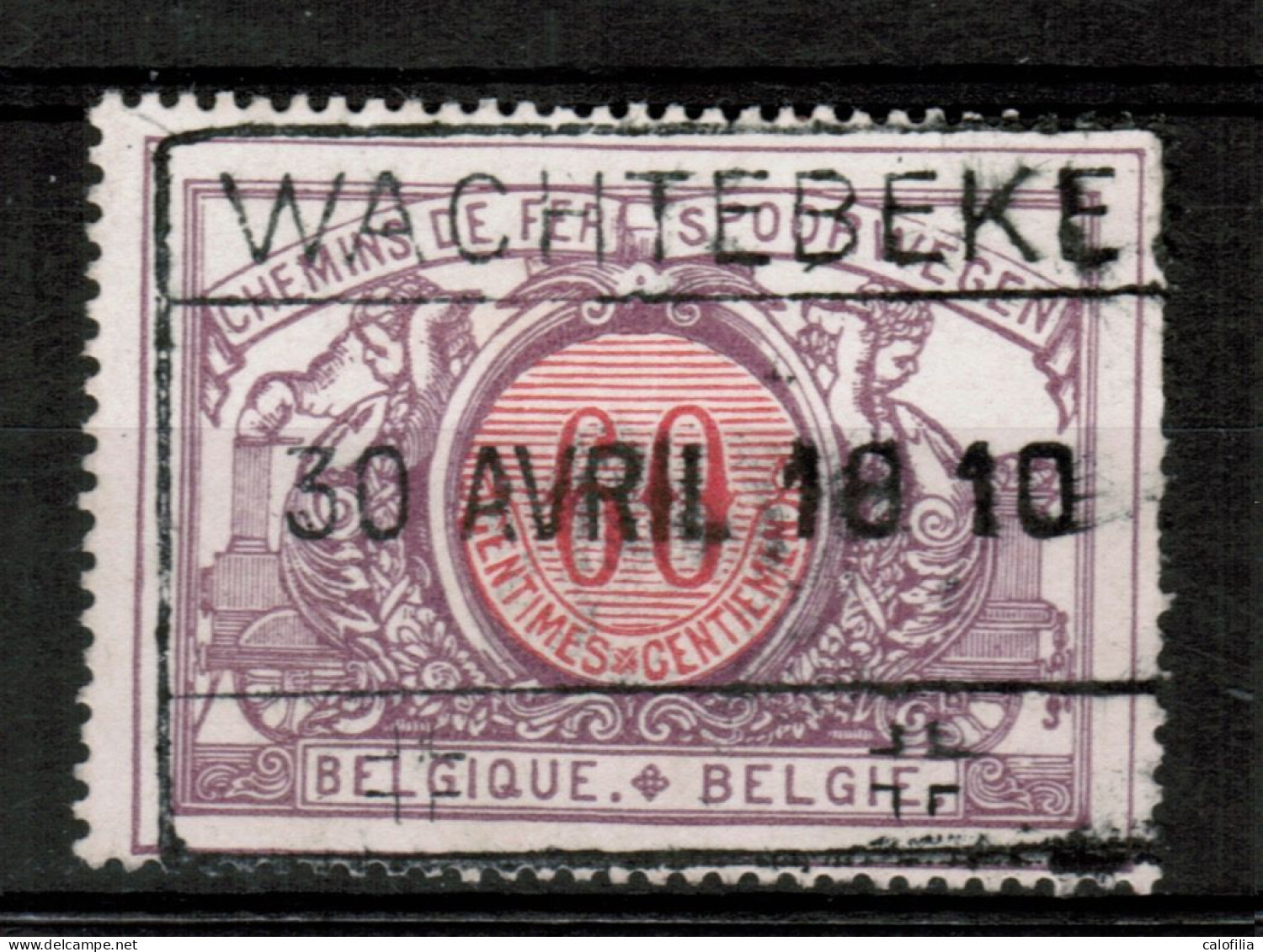 CHEMINS DE FER TR 37, Obliteration Centrale, WACHTEBEKE - Other & Unclassified