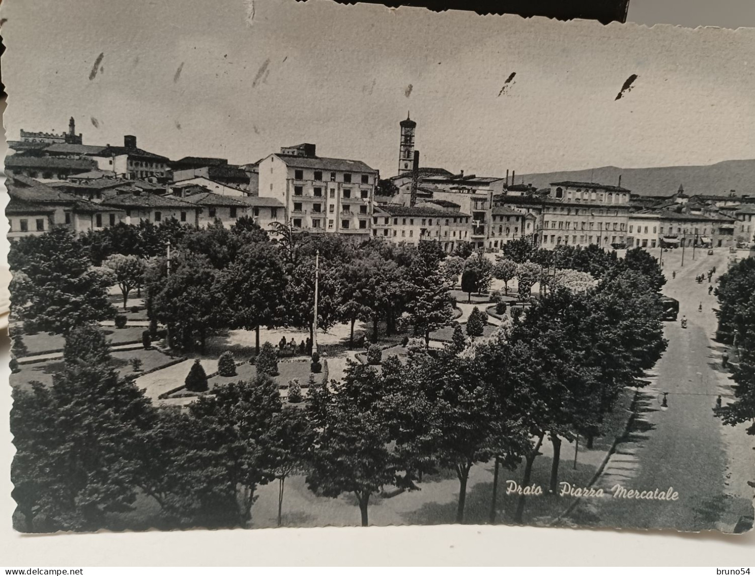 Cartolina Prato Piazza Mercatale 1955 - Prato