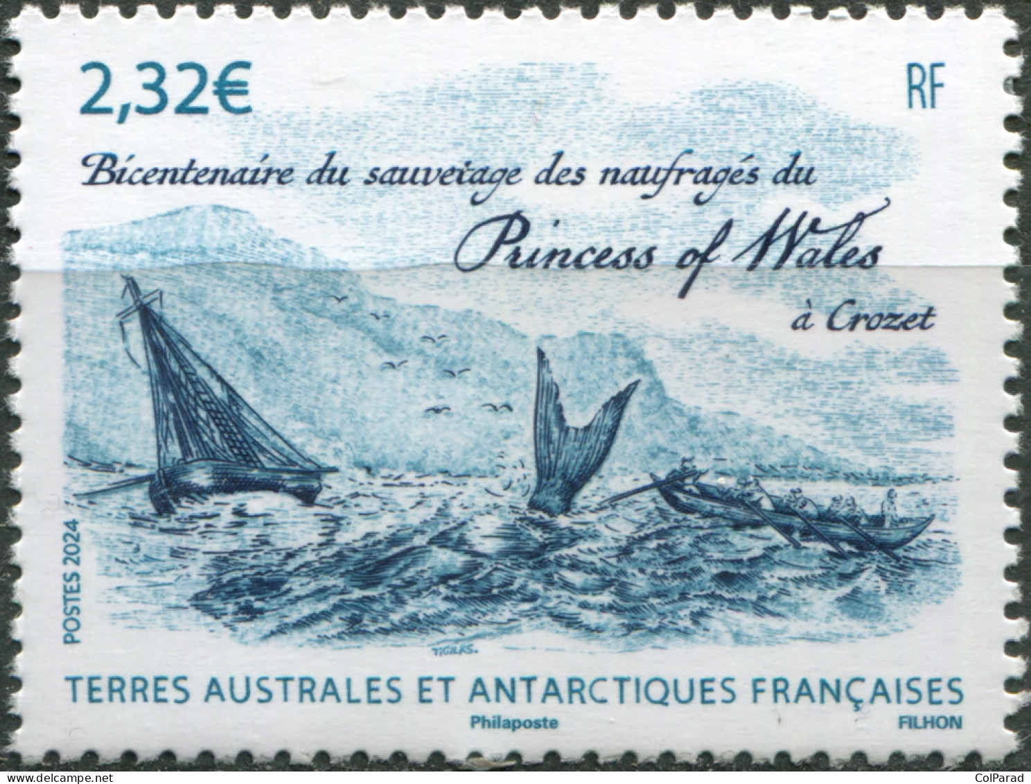 TAAF - 2024 - STAMP MNH ** - Rescue Of Survivors From The Pr. Of Wales Shipwreck - Nuevos