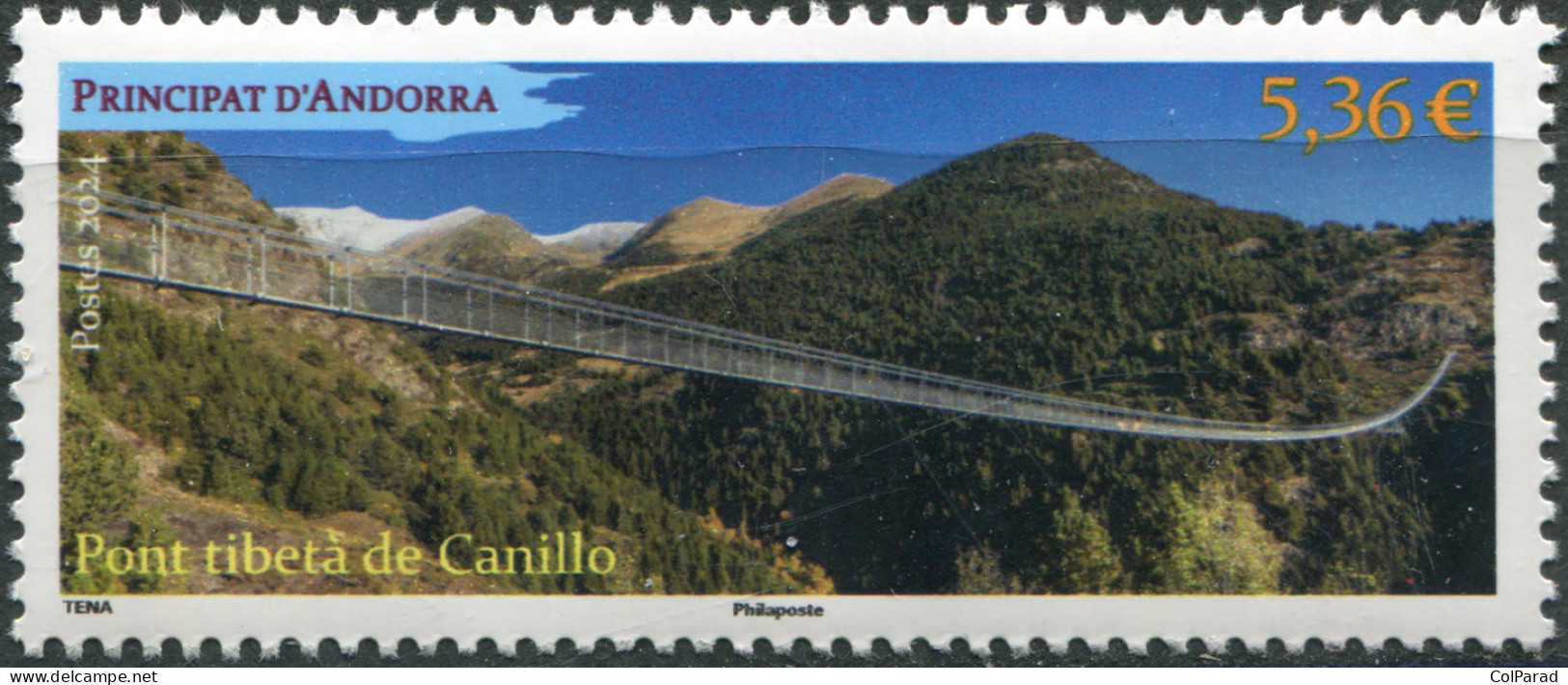 ANDORRA [FR.] - 2024 - STAMP MNH ** - Tibetan Bridge In Canillo - Unused Stamps