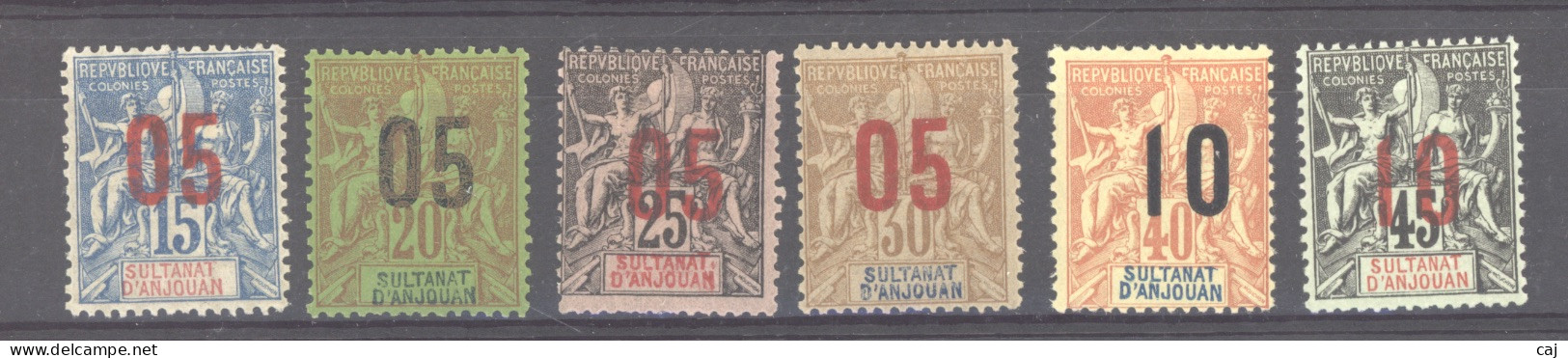 Anjouan  :  Yv  22-27  * - Unused Stamps