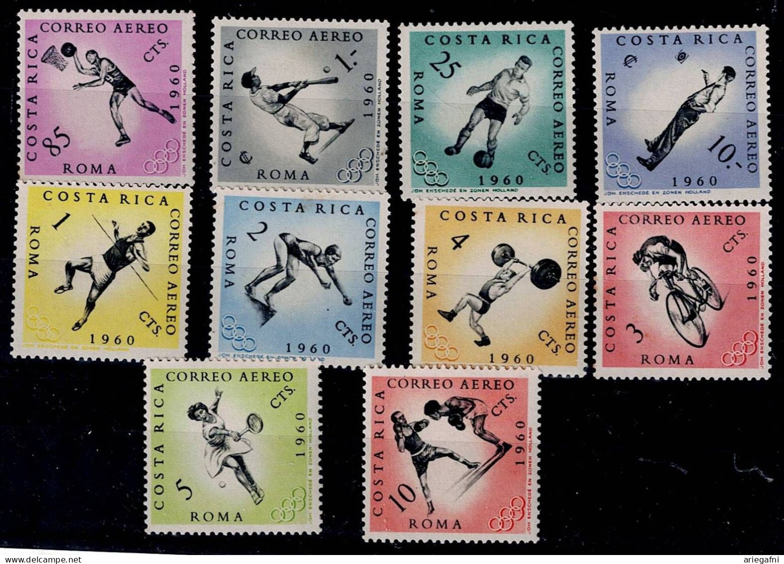 COSTA RICA 1960 SUMMER OLYMPIC GAMES ROME MI No 570-9 MNH VF!! - Estate 1960: Roma
