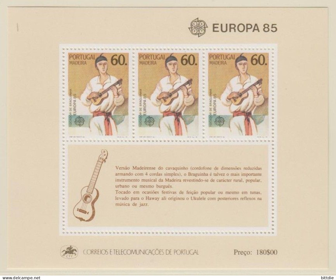 Europa/Cept, Madeira  Bl.6 , Xx  (9046) - 1985