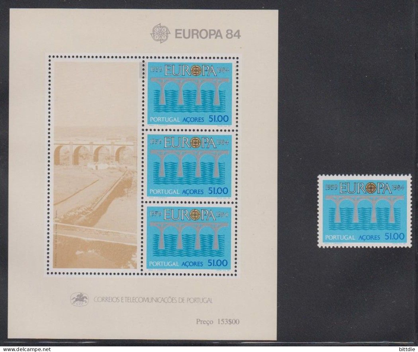 Europa/Cept, Azoren  364 + Bl.5 , Xx  (9047) - 1984