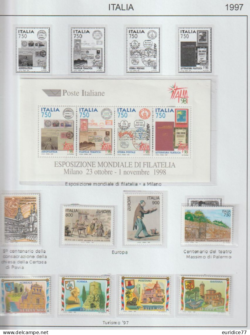 Italia 1997 - Coleccion De Sellos En Hojas De Album 64 Sellos + 1 Hojita - Collections