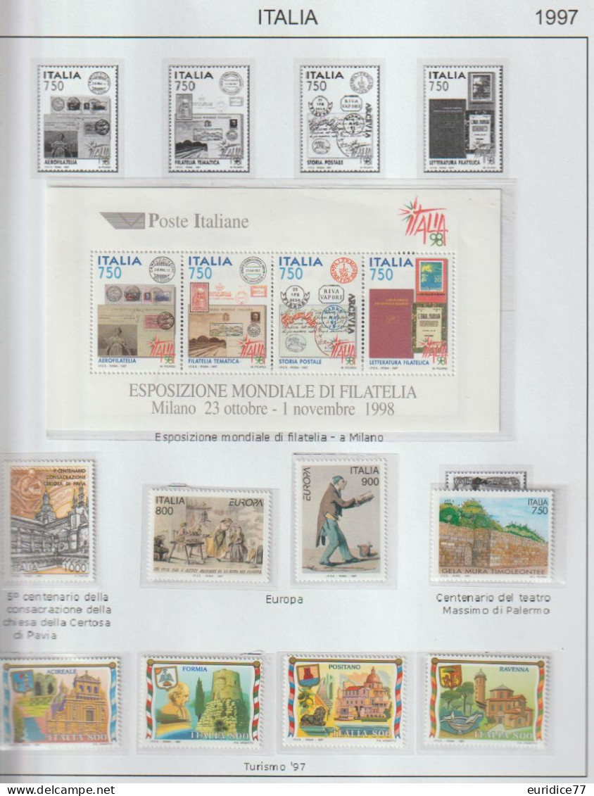 Italia 1997 - Coleccion De Sellos En Hojas De Album 64 Sellos + 1 Hojita - Verzamelingen