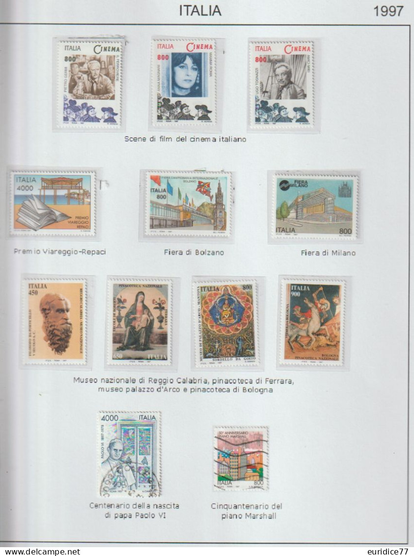 Italia 1997 - Coleccion De Sellos En Hojas De Album 64 Sellos + 1 Hojita - Collections