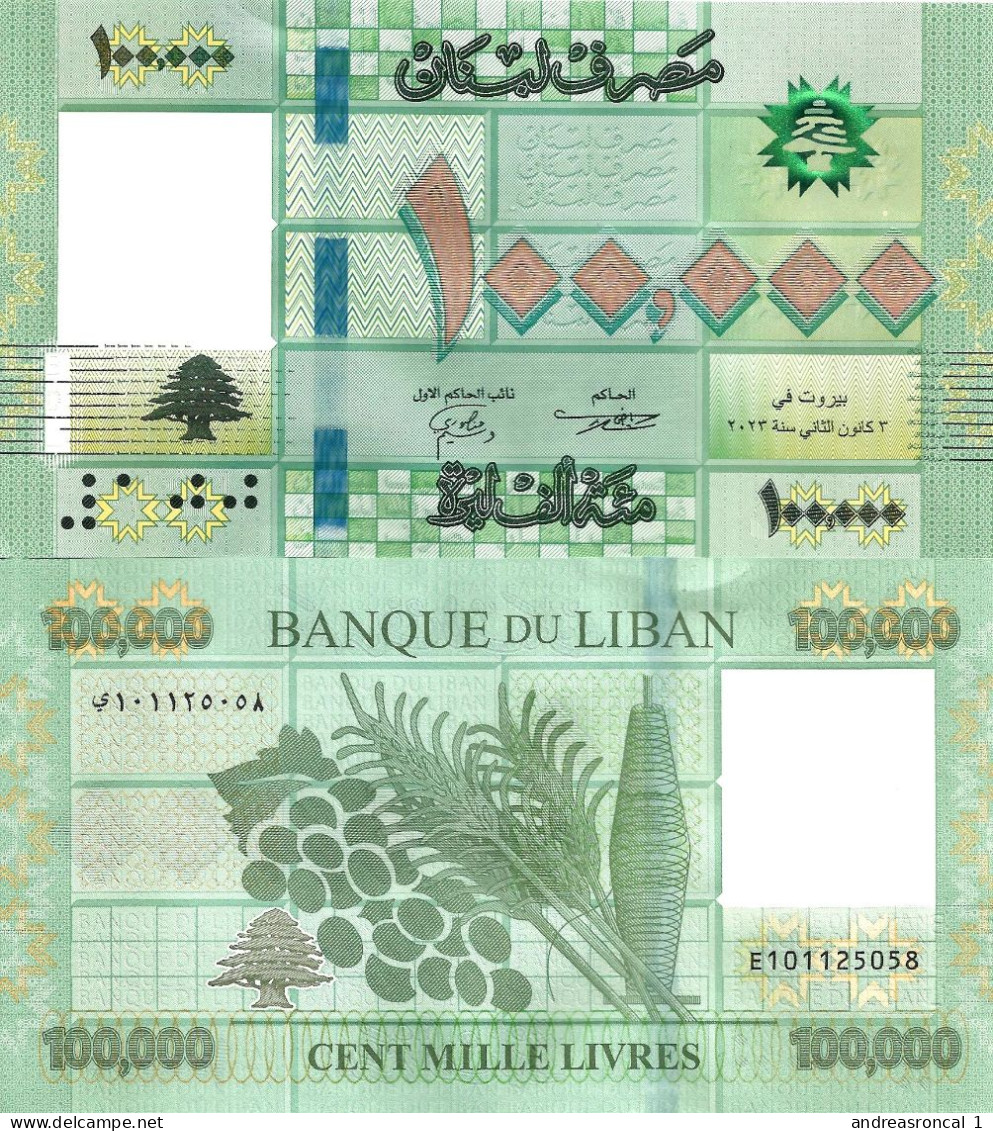 Lebanon 100000 Pounds 2023 P-95Ad UNC - Liban