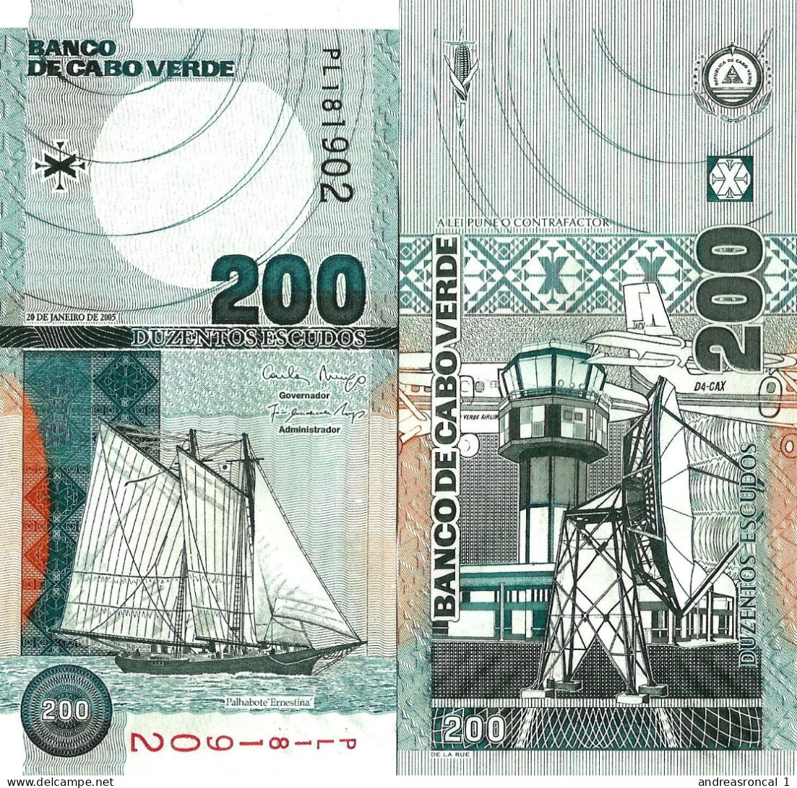 Cape Verde / Cabo Verde 200 Escudos 2005 P-68 UNC - Cape Verde