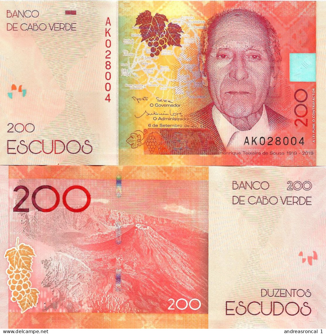 Cape Verde / Cabo Verde 200 Escudos 2019 P-76 UNC - Capo Verde