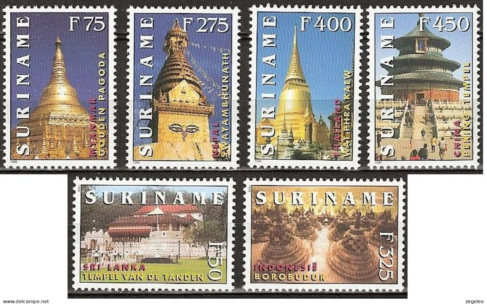 Suriname 1998 Tempels  MNH/**/Postfris  - Surinam