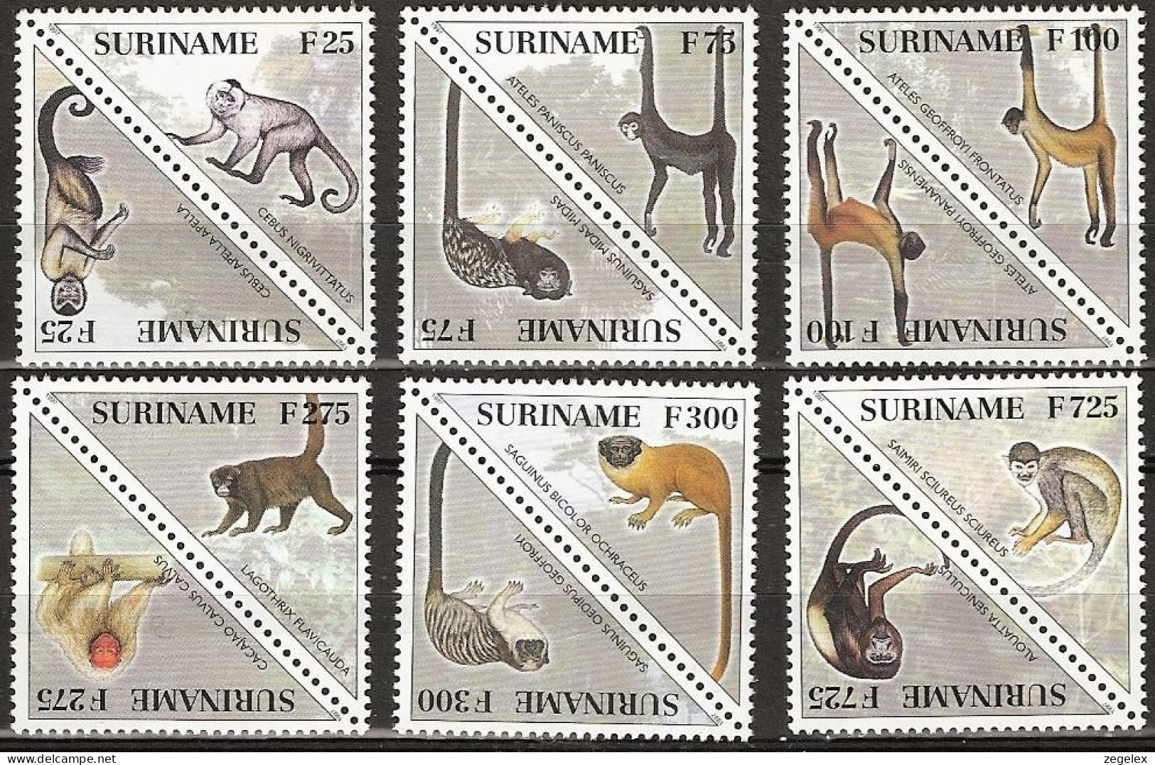 Suriname 1997 Apen, Dieren, Monkeys - Animals MNH/**/Postfris Pairs - Surinam