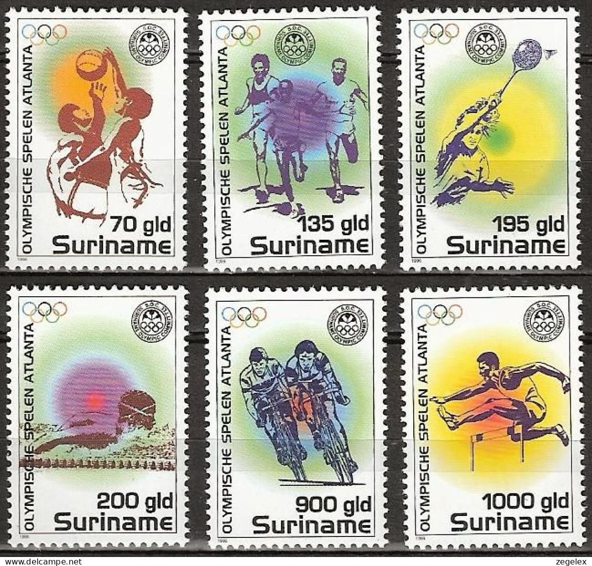 Suriname 1996 Olympische Spelen, Olympic Games Atlanta MNH/**/Postfris Basketball,athletics,badminton, Swimming, Cycling - Surinam