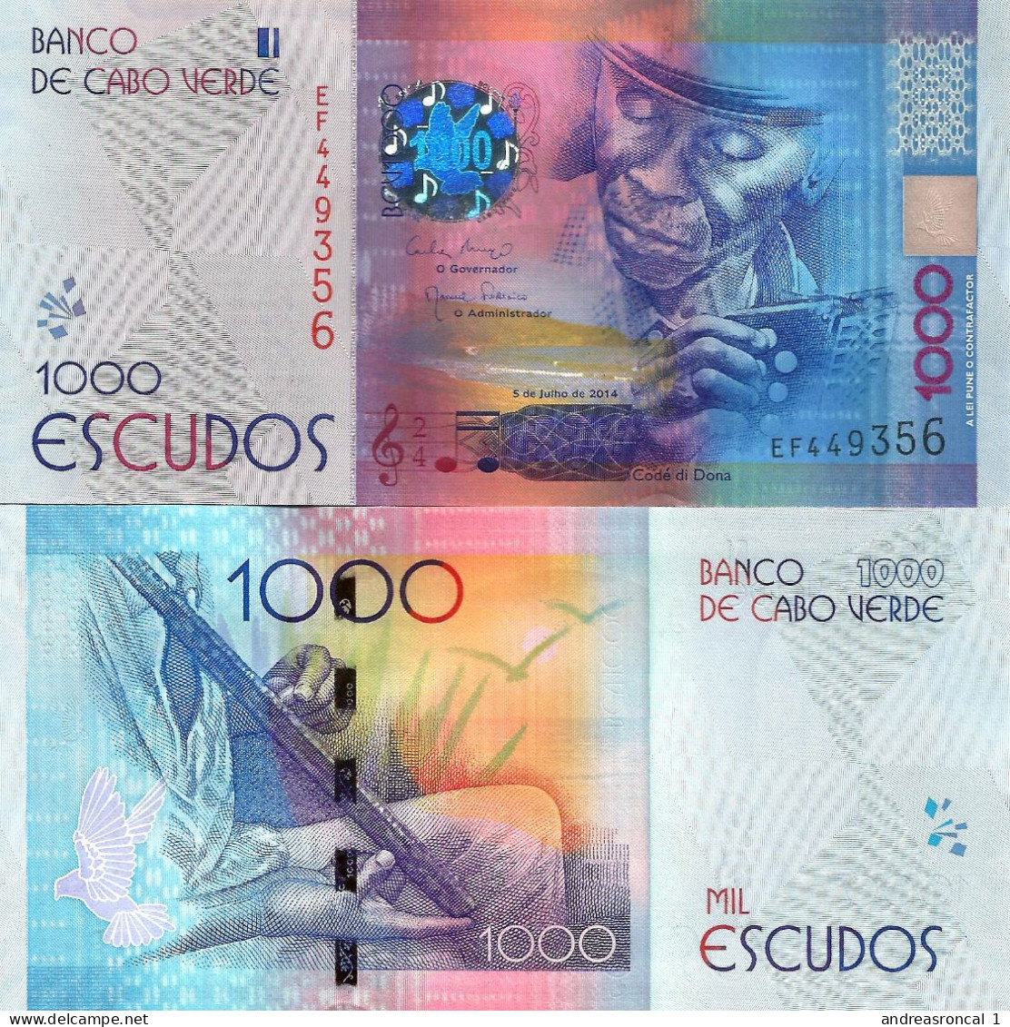 Cape Verde / Cabo Verde 1000 Escudos 2014 P-73 UNC - Cap Verde