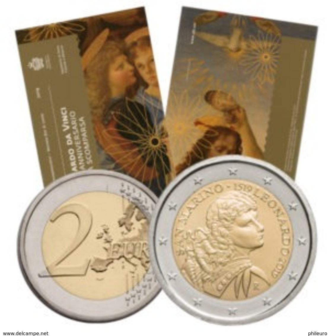 San Marino (Saint Marin) 2019 : 2 Euro Commémorative "500 Ans De La Mort De Vinci" (en Coffret BU) - DISPO EN FRANCE - San Marino