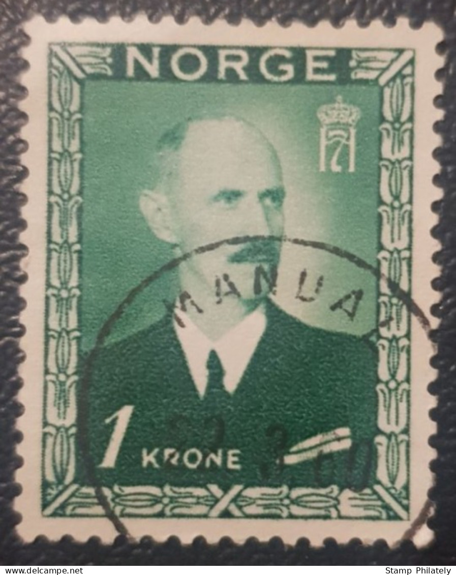 Norway King Haakon 1Kr Used Postmark Stamp - Gebruikt