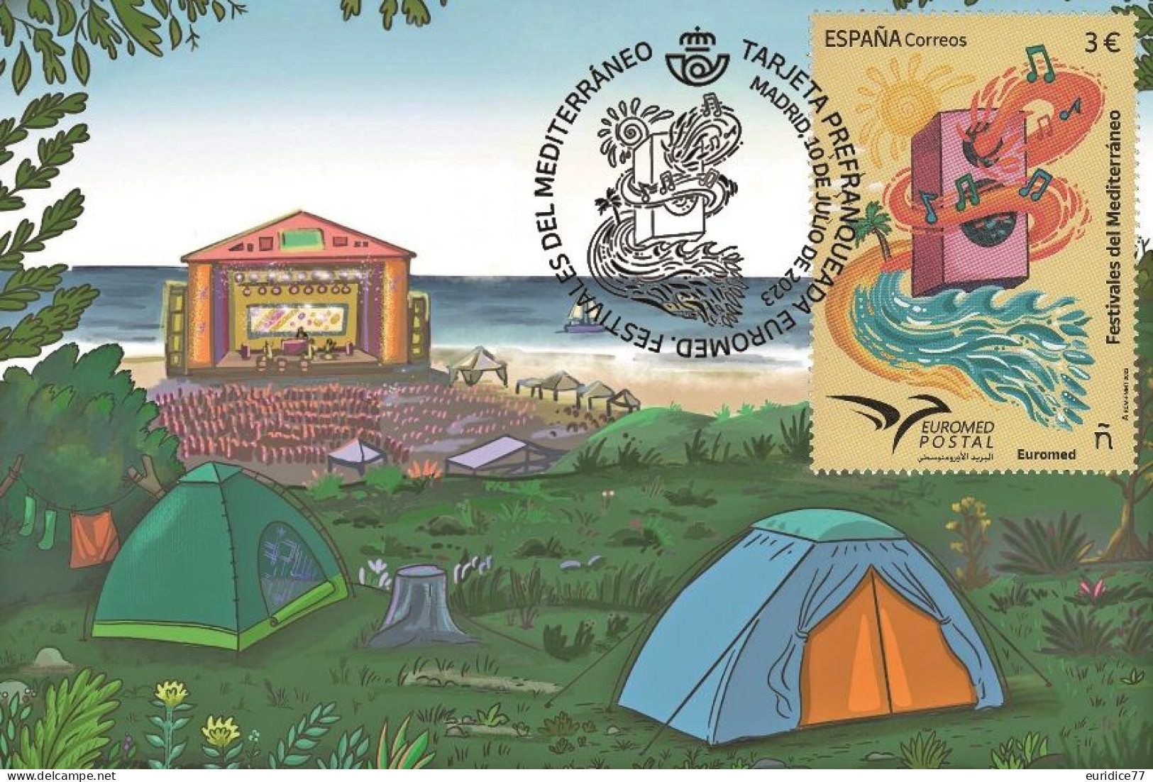 Spain 2023 - Festivales Del Mediterraneo EUROMED Carte Maximum - Tarjetas Máxima