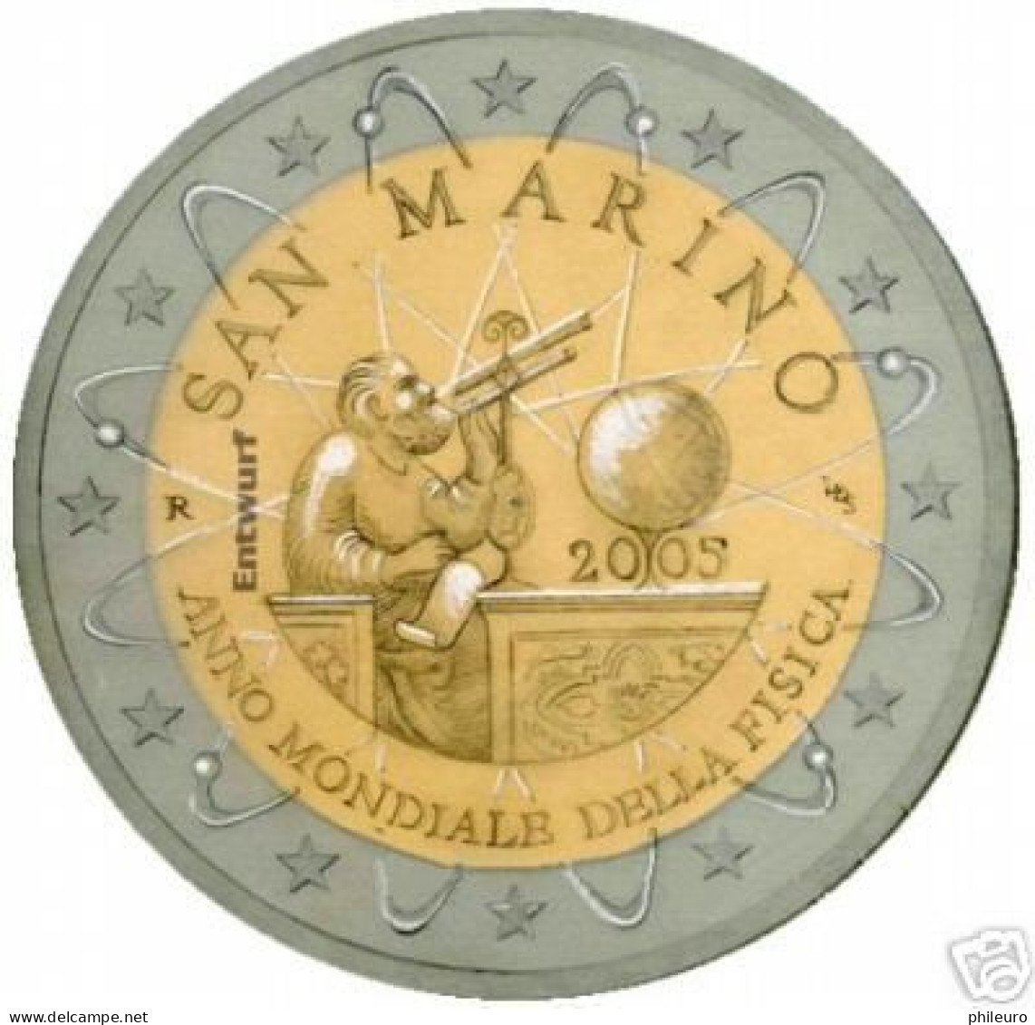 San Marino (Saint Marin) 2005 : 2 Euro Commémorative 'Galileo Galilei' (en Capsule) - San Marino