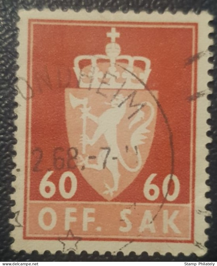 Norway 60 Used Postmark Stamp - Officials