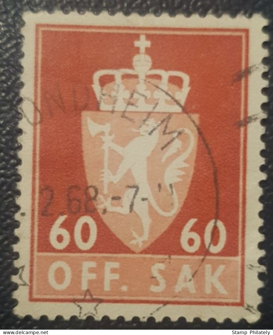 Norway 60 Used Postmark Stamp - Service
