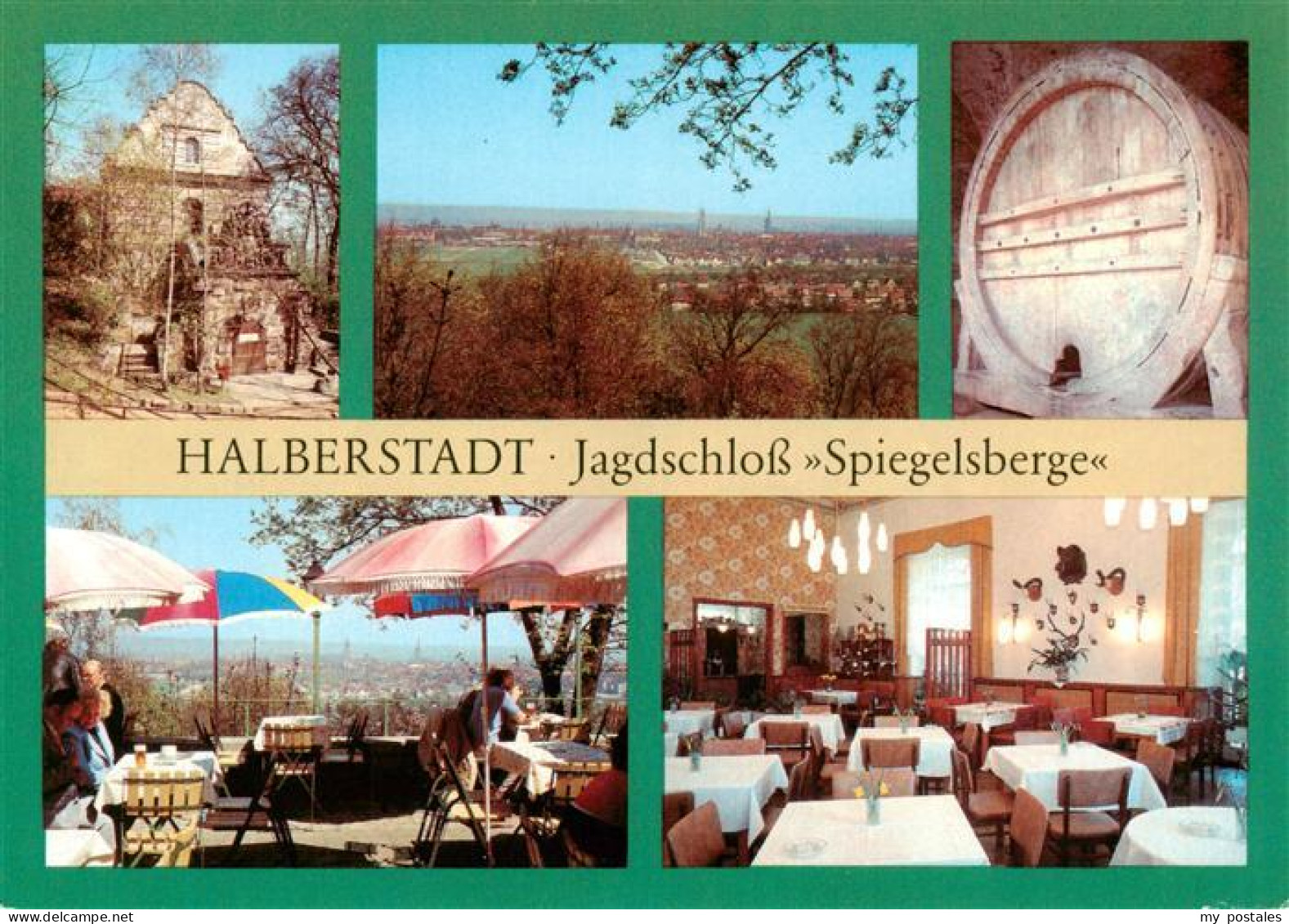 73882456 Halberstadt Jagdschloss Spiegelsberge Stadtblick Fass Freiterrasse Gast - Halberstadt