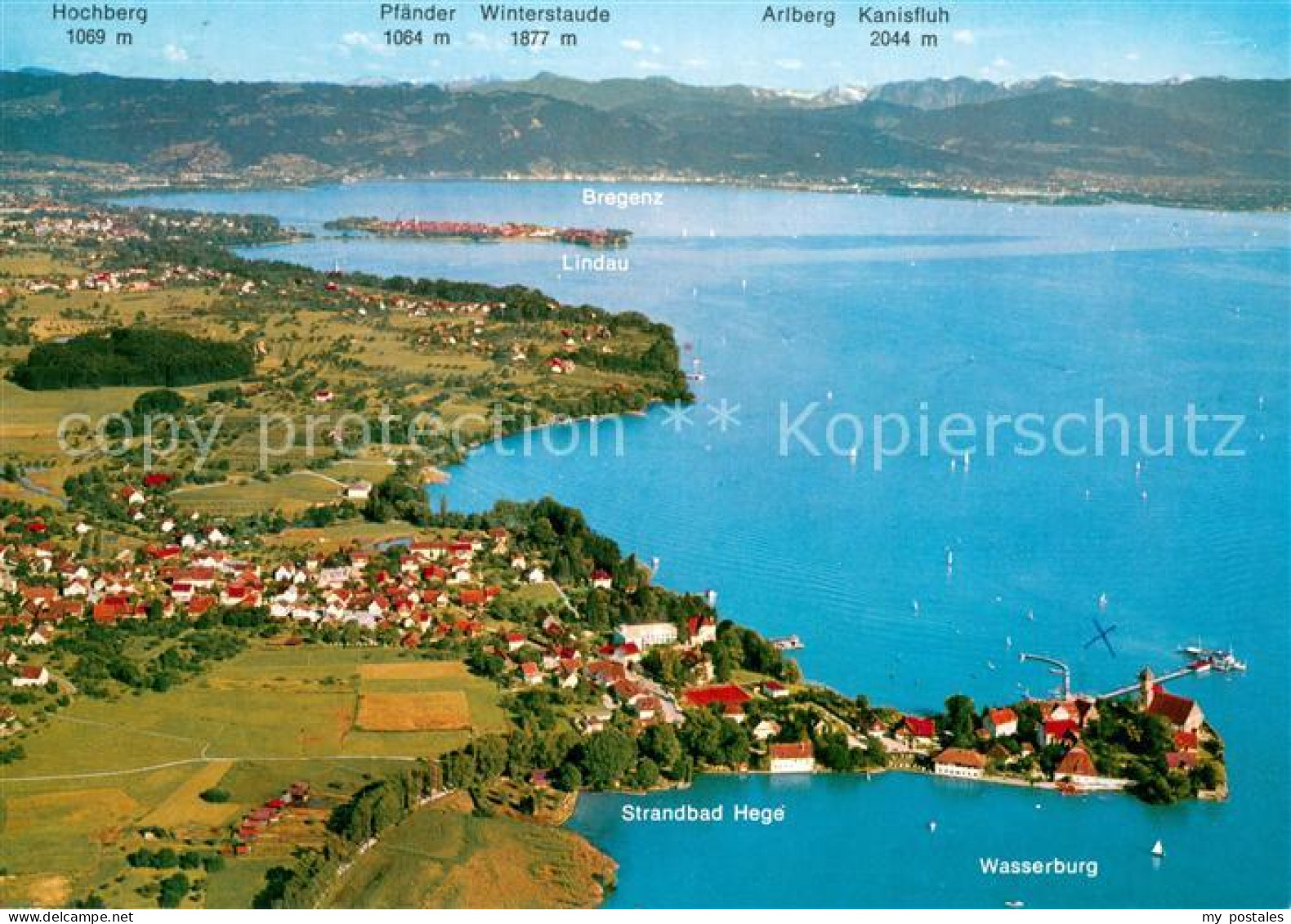 73776756 Wasserburg Bodensee Fliegeraufnahme Mit Blick Auf Lindau Und Bregenzerw - Wasserburg A. Bodensee