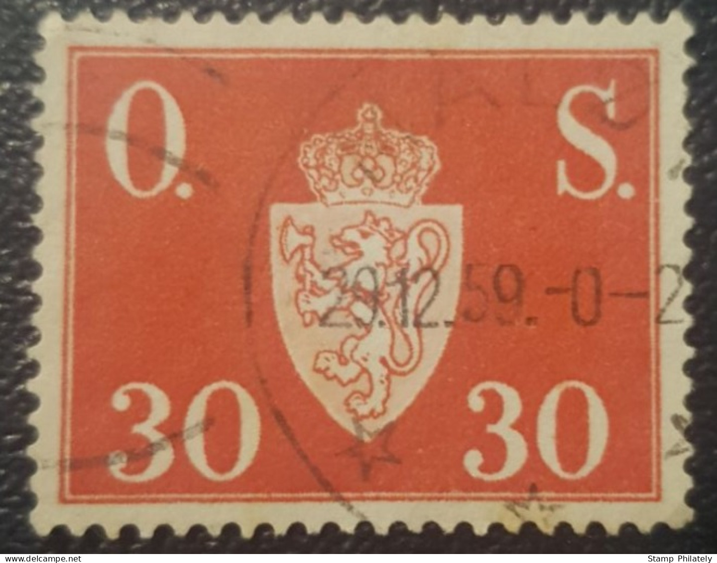 Norway Used Stamp 30 Official - Servizio