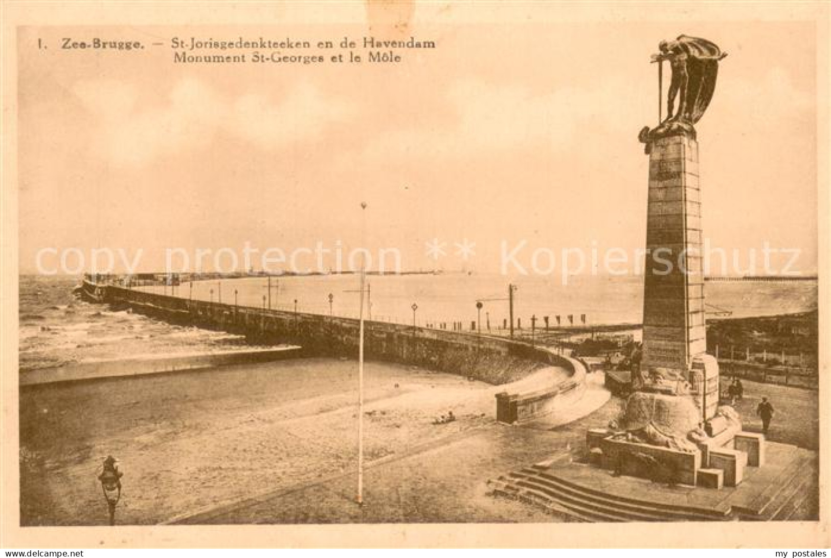 73688820 Zee-Brugge Zeebrugge Zeebruegge Monument St Georges Et Le Mole  - Zeebrugge