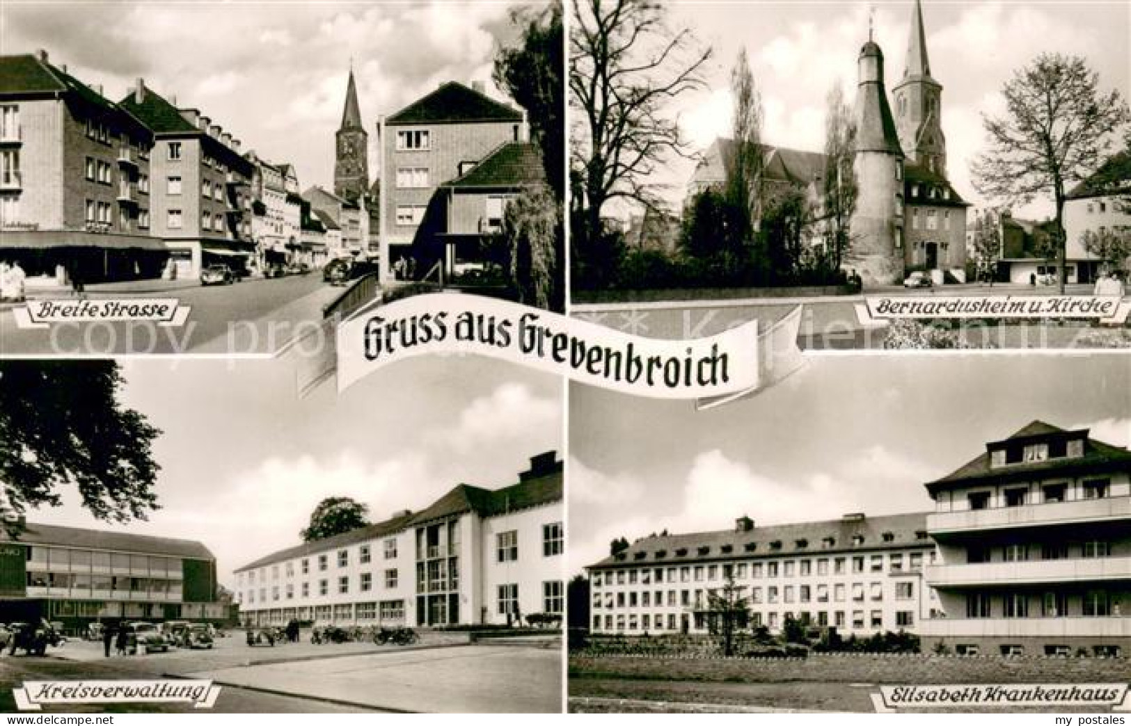 73688755 Grevenbroich Breite Strasse Bernardusheim Und Kirche Kreisverwaltung El - Grevenbroich