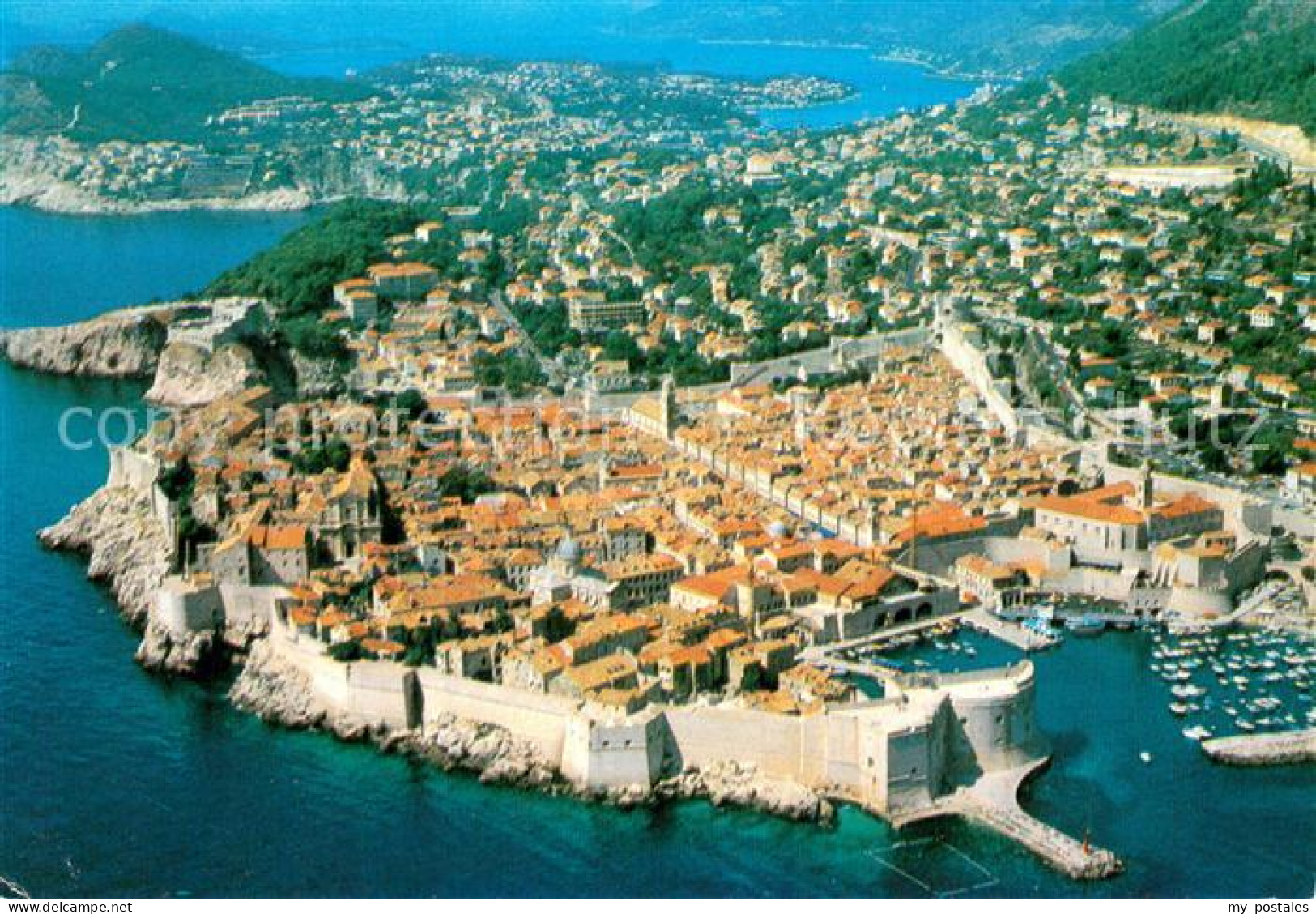 73688708 Dubrovnik Ragusa Altstadt Festung Hafen Kuestenpanorama Fliegeraufnahme - Croatie