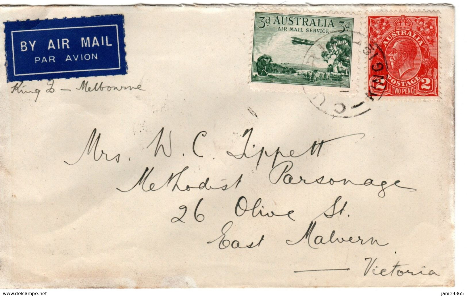 Australia  1937 Air Mail Cover - Storia Postale