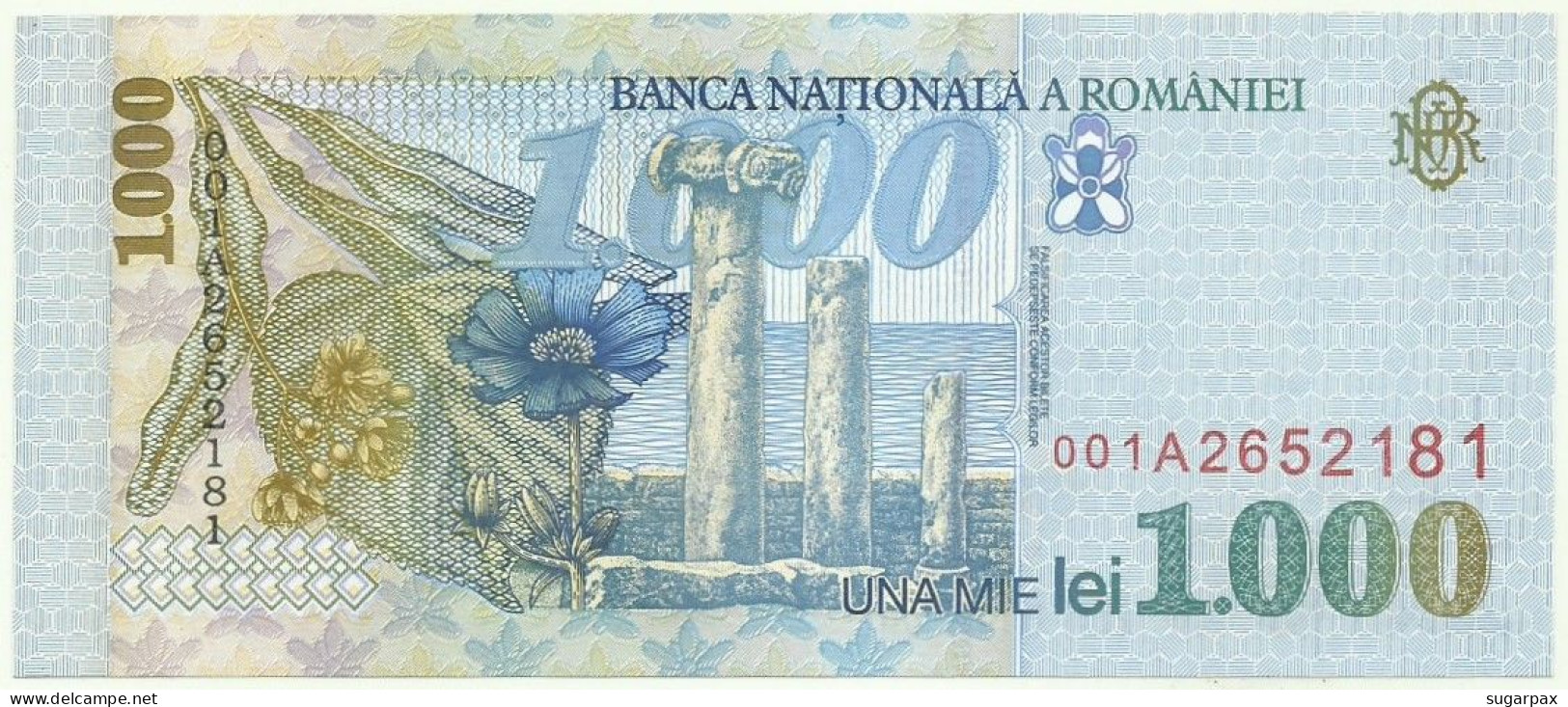 ROMANIA - 1.000 Lei - 1998 - Pick 106 - Unc. - Série 001A - Wmk: Small BNR - 1000 - Roemenië