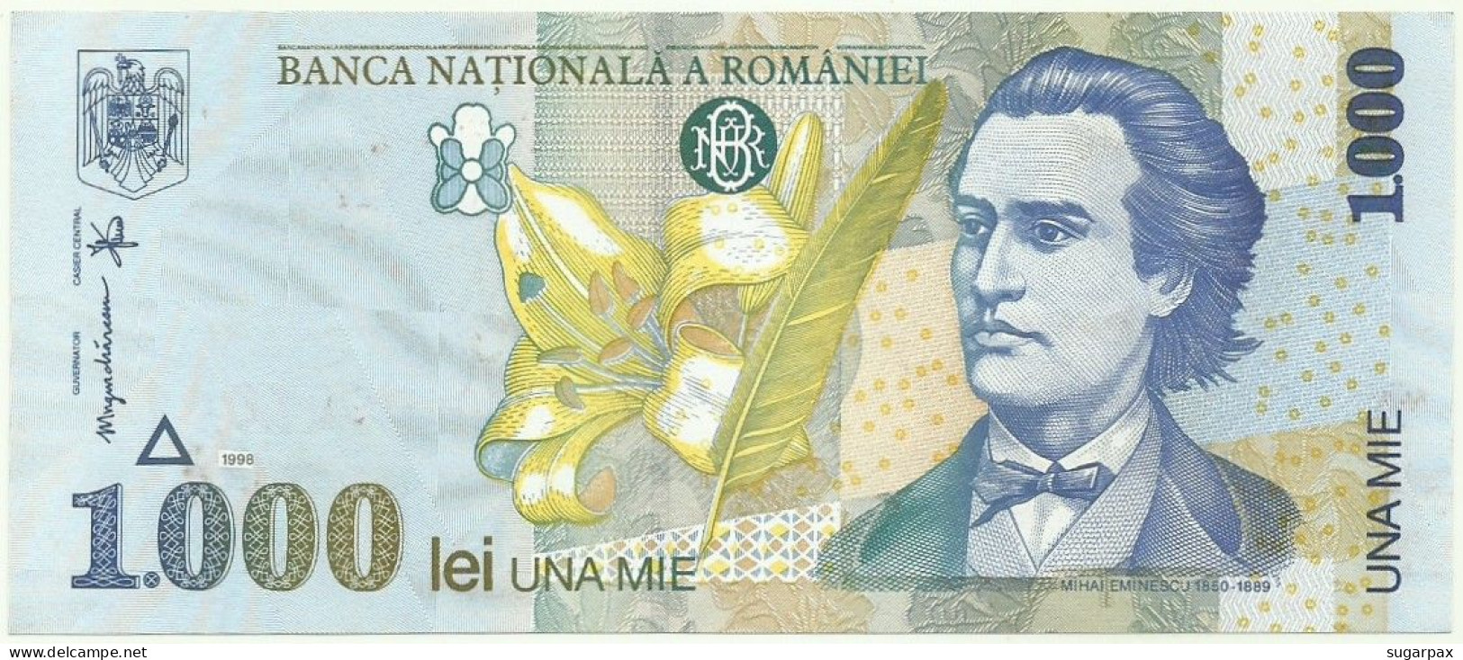 ROMANIA - 1.000 Lei - 1998 - Pick 106 - Unc. - Série 001D - Wmk: Large, Sloping BNR - 1000 - Romania