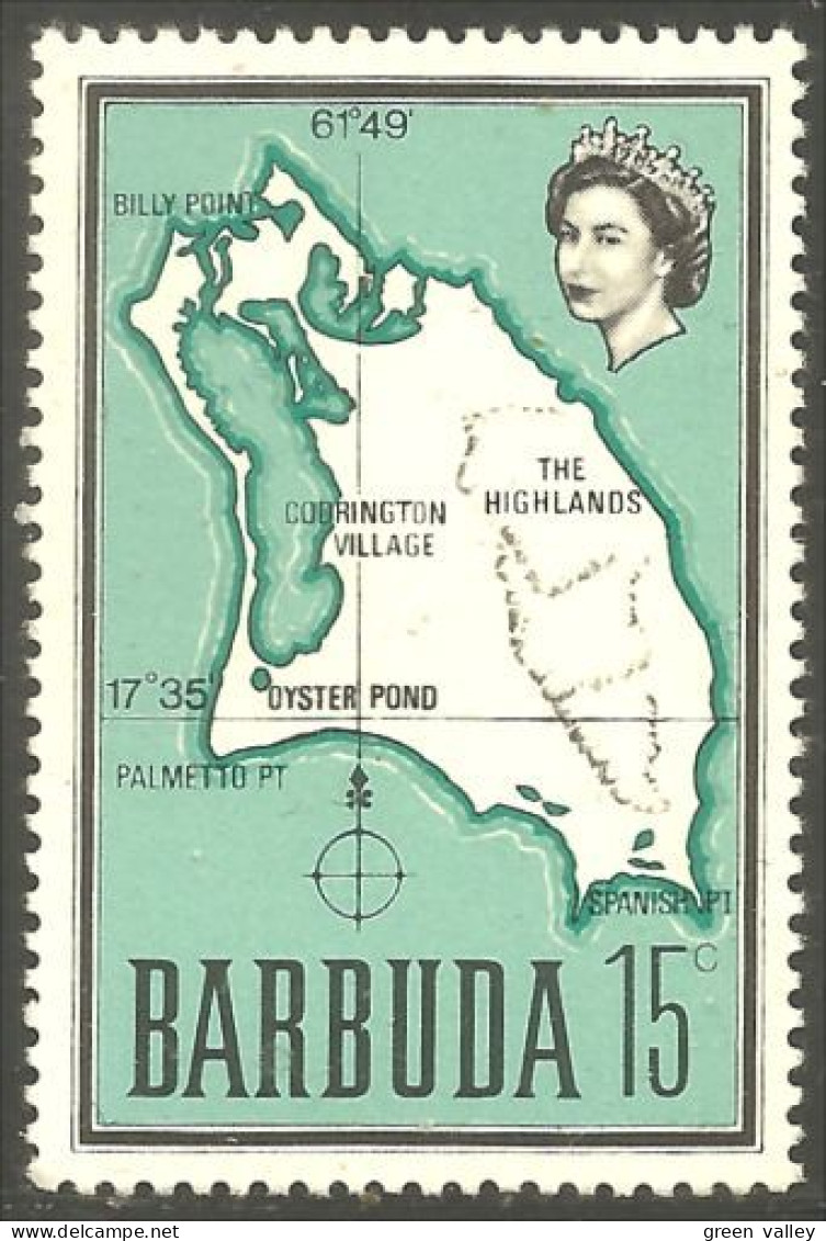 XW01-2940 Barbuda Carte Map Ile Island Insel Isola MNH ** Neuf SC - Isole