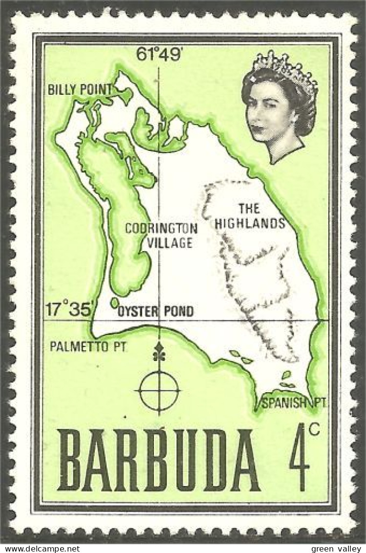 XW01-2938 Barbuda Carte Map Ile Island Insel Isola MNH ** Neuf SC - Inseln