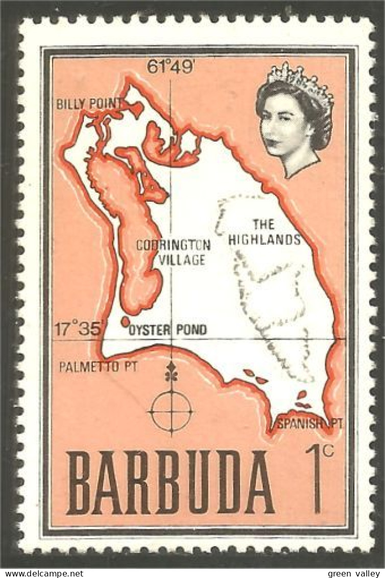 XW01-2936 Barbuda Carte Map Ile Island Insel Isola MNH ** Neuf SC - Islas
