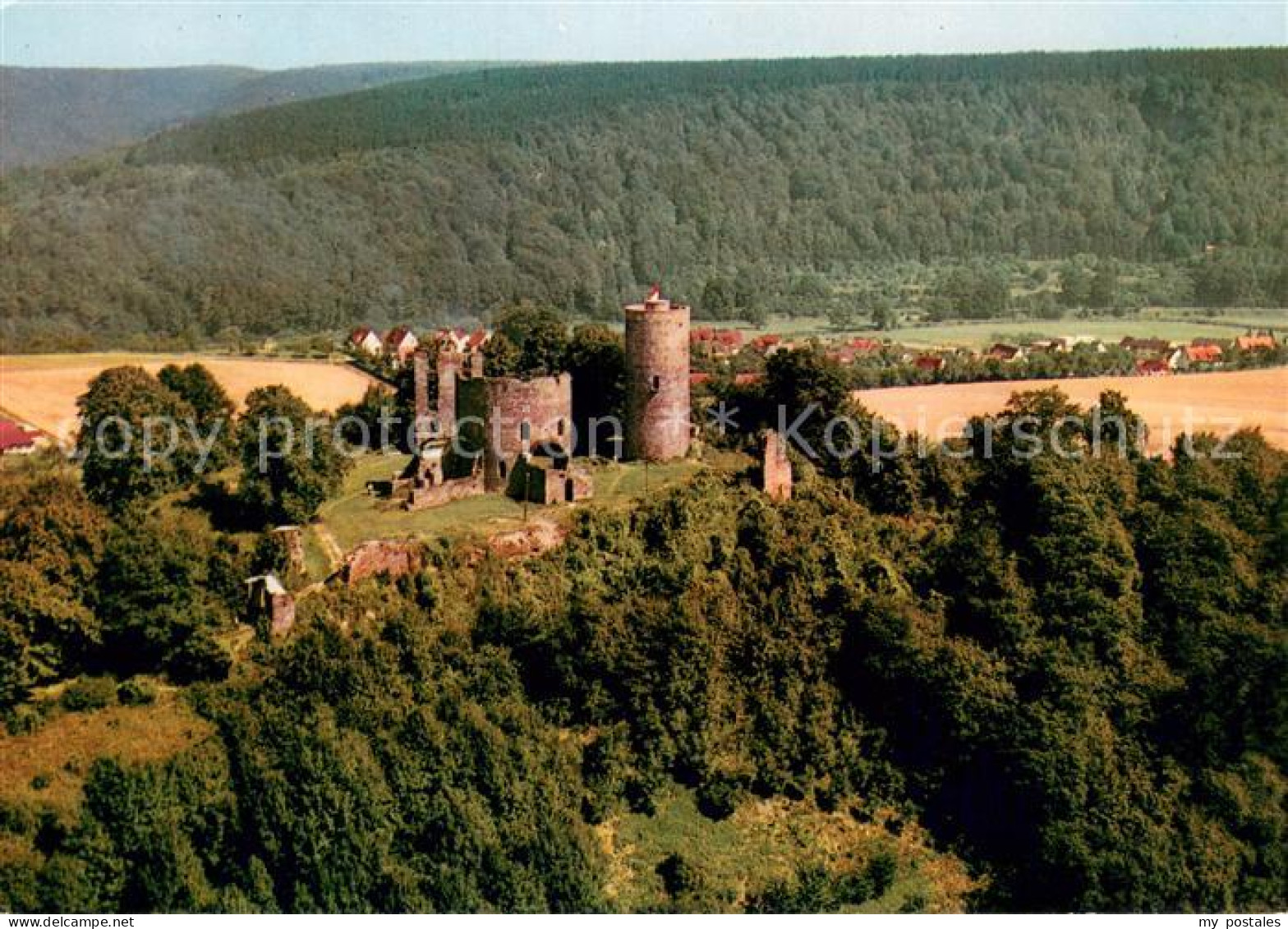 73687417 Bad Karlshafen Ruine Krukenburg Fliegeraufnahme Bad Karlshafen - Bad Karlshafen