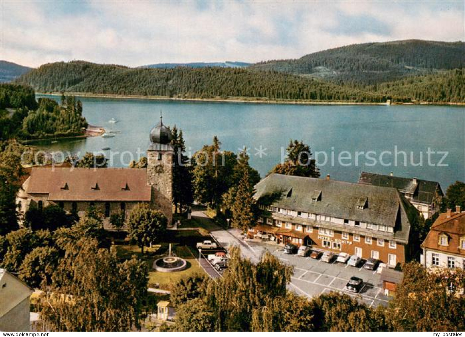 73684515 Schluchsee Kirche Hotel Schiff Schwarzwald Fliegeraufnahme Schluchsee - Schluchsee