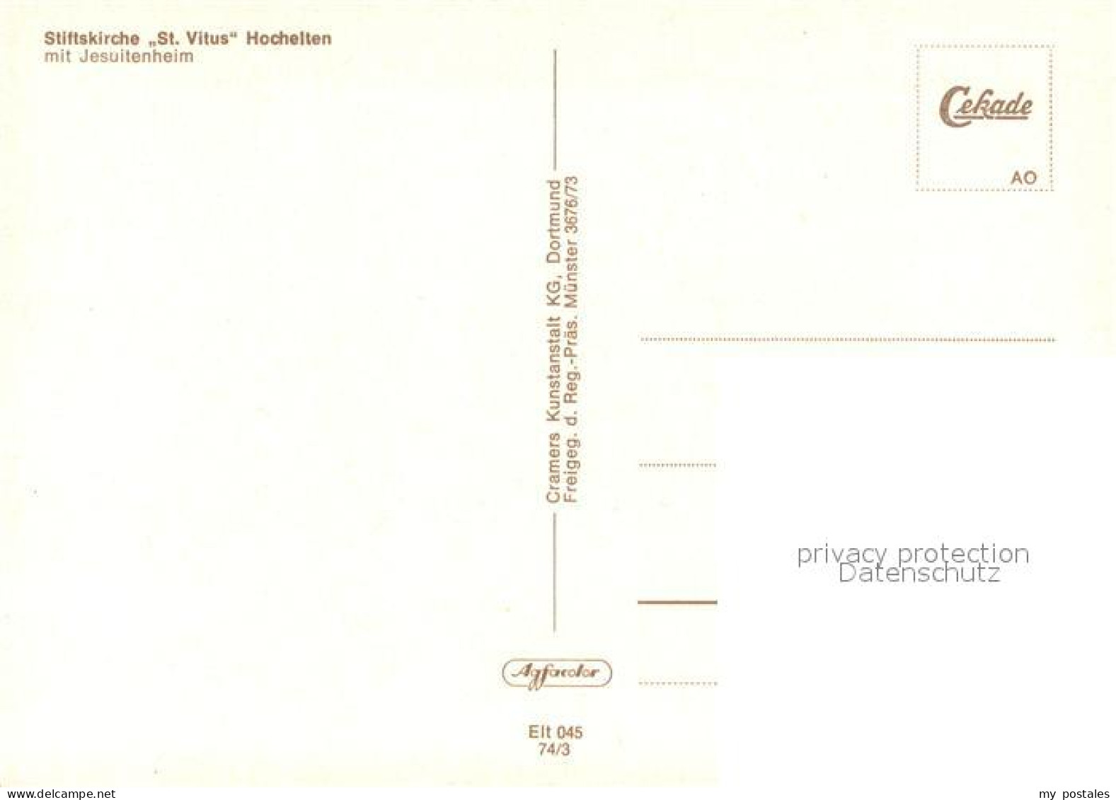 73684510 Hochelten Stiftskirche St. Vitus Mit Jesuitenheim Fliegeraufnahme Hoche - Emmerich