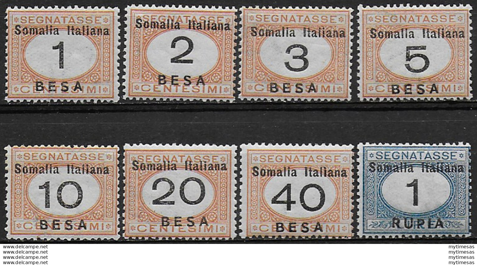 1923 Somalia Segnatasse 8v. MNH Sassone. N. 33/40 - Other & Unclassified