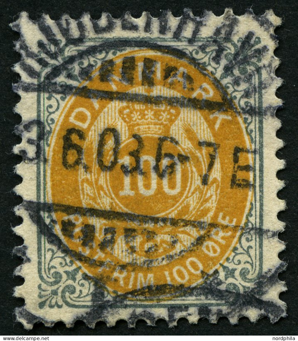 DÄNEMARK 31IYB O, 1895, 100 Ø , Normaler Rahmen, Wz. 1 Y, Gezähnt K 12 3/4, Pracht, Mi. 35.- - Oblitérés