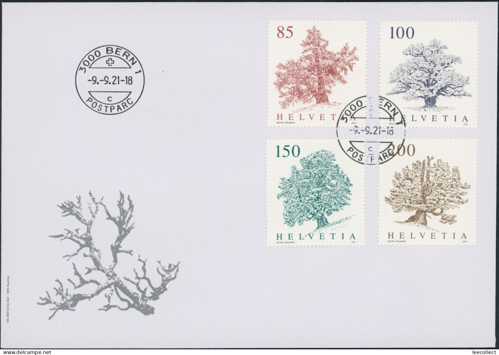 Suisse - 2021 - Bäume - Ersttagsbrief FDC ET - Briefe U. Dokumente