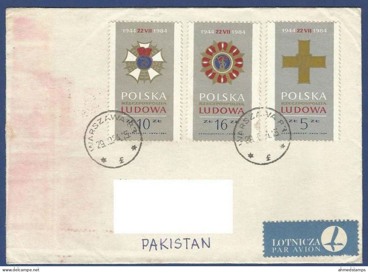 POLAND POSTAL USED AIRMAIL COVER TO PAKISTAN - Zonder Classificatie