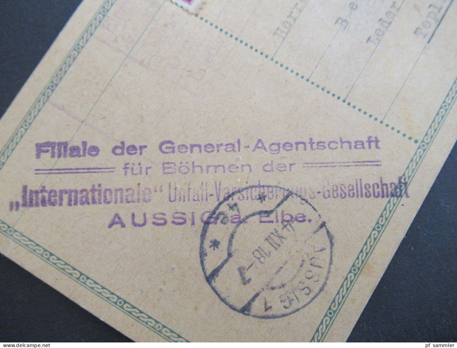 Österreich / Sudeten 1918 Ganzsache 8 Heller Mit Zusatzfrankatur Drucksachen Eilmarke Mi.Nr.219 Aussig - Teplitz Schönau - Briefkaarten