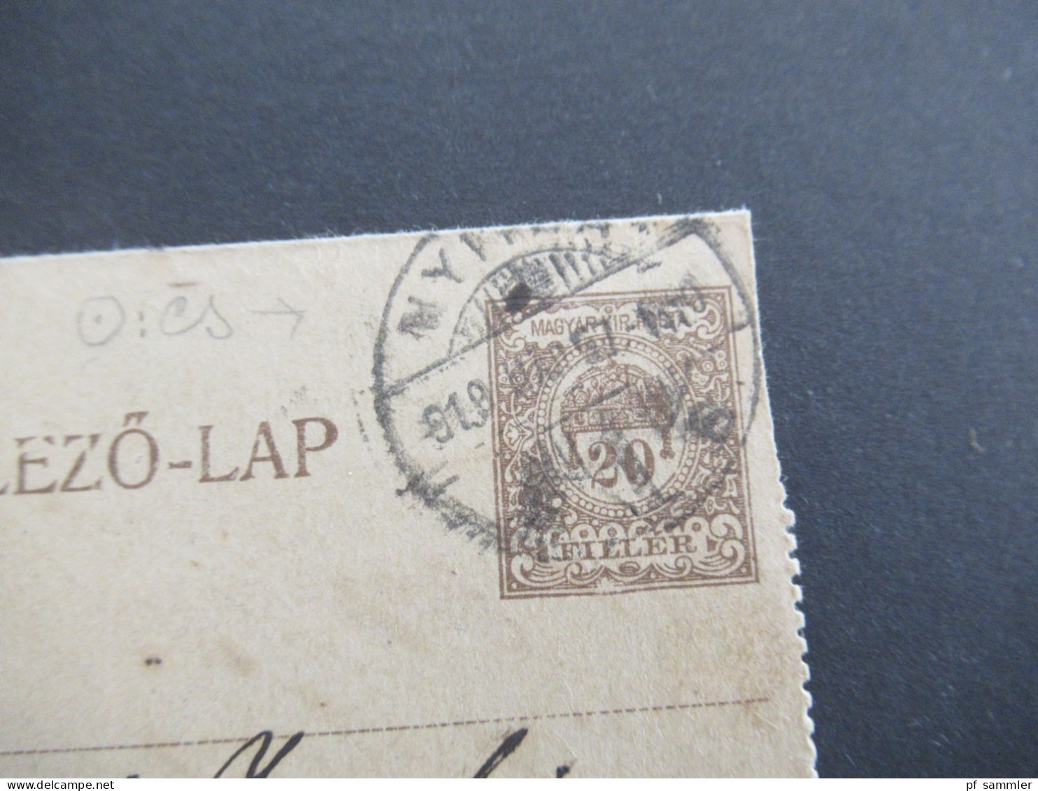 Ungarn / Slowakei 1919 Kartenbrief Stempel Nyitra / Absender Stempel Pecs Ede Nyitra Nach Pozsony Gesendet - Enteros Postales