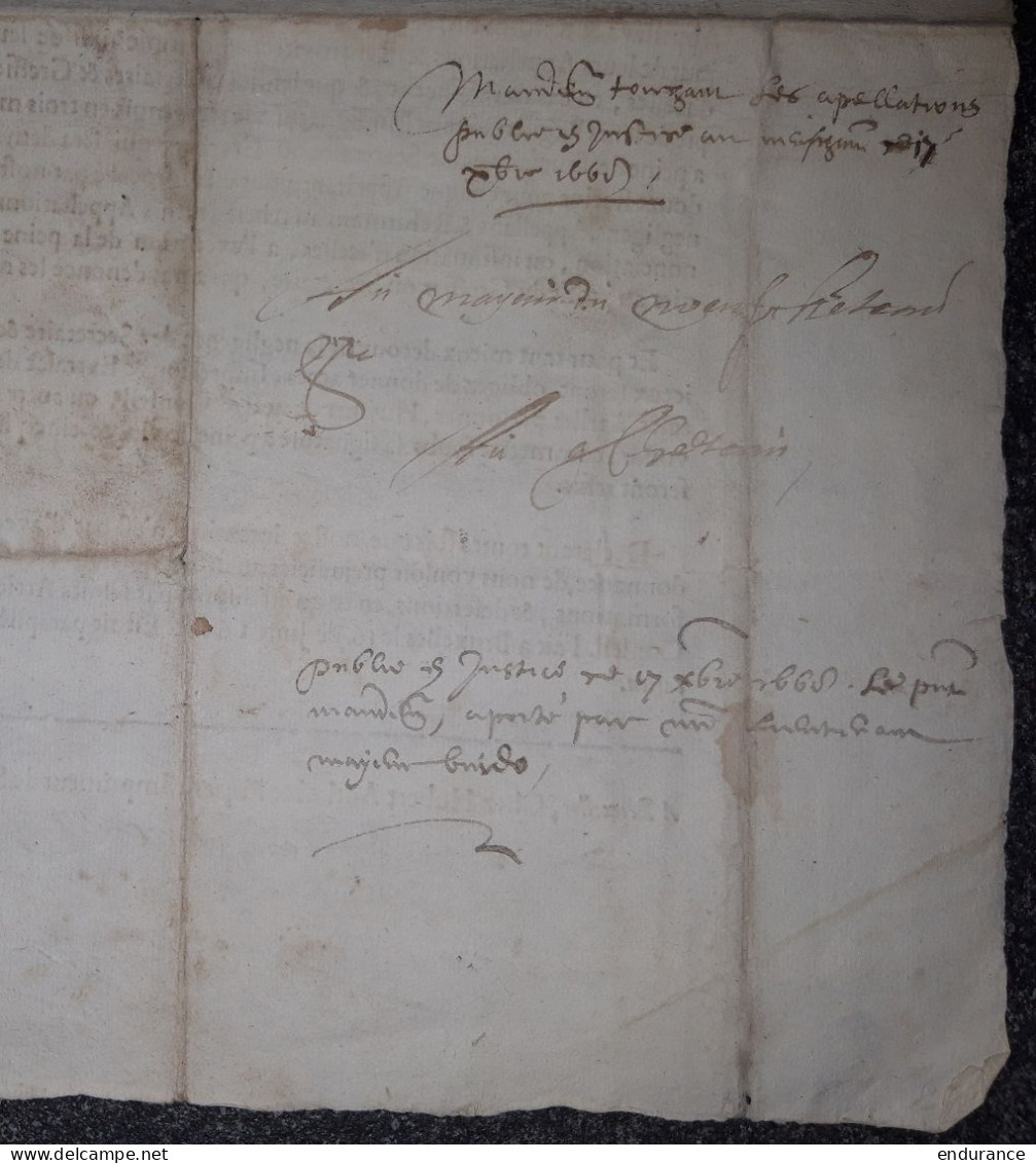 Ordonnance Sur Le Fonctionnement Des Tribunaux - Bruxelles 16 Juin 1668 - Décrets & Lois