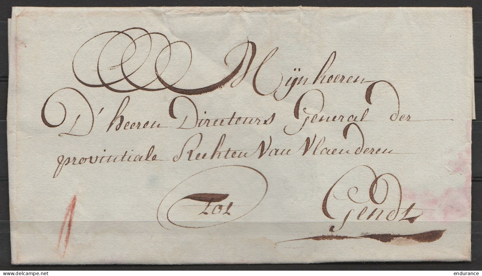 L. Datée 1779 De BEVEREN Pour GENDT - Port "II" à La Craie - 1714-1794 (Paises Bajos Austriacos)