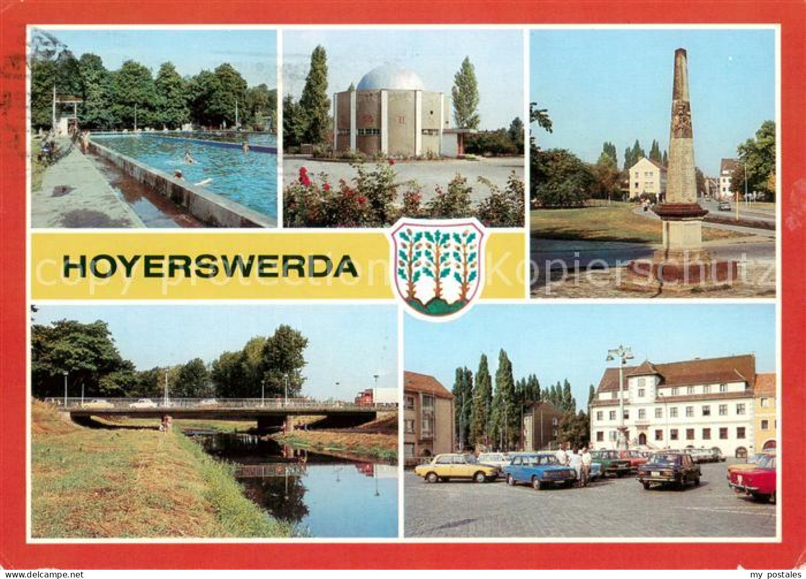 73678913 Hoyerswerda Stadtbad Planetarium Postsaeule Elsterbruecke Rathaus Hoyer - Hoyerswerda